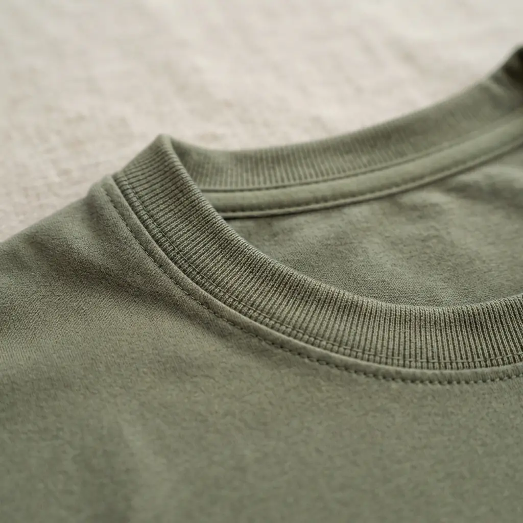 Athletic crewneck sweatshirt fabric detail