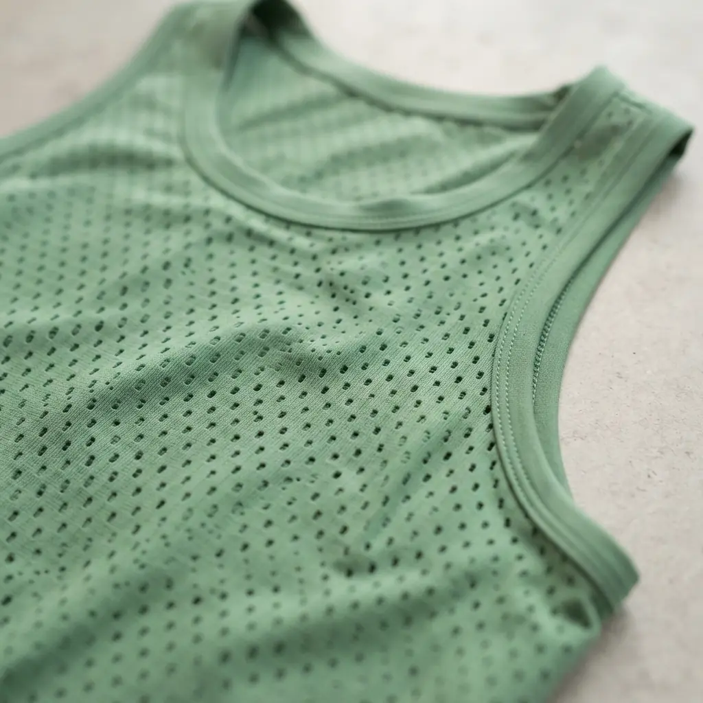 Athletic tank top fabric detail