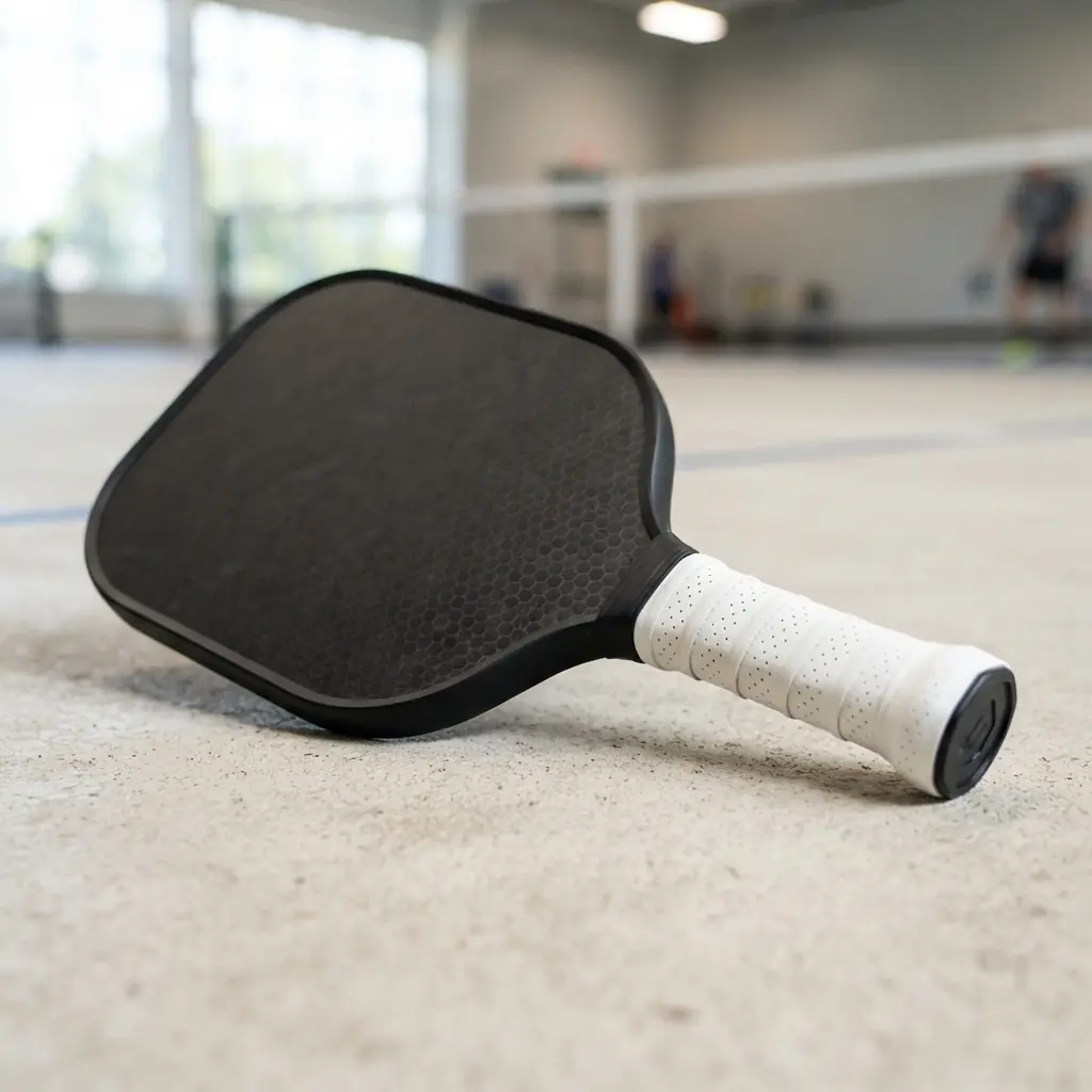 Matte black power-oriented pickleball paddle