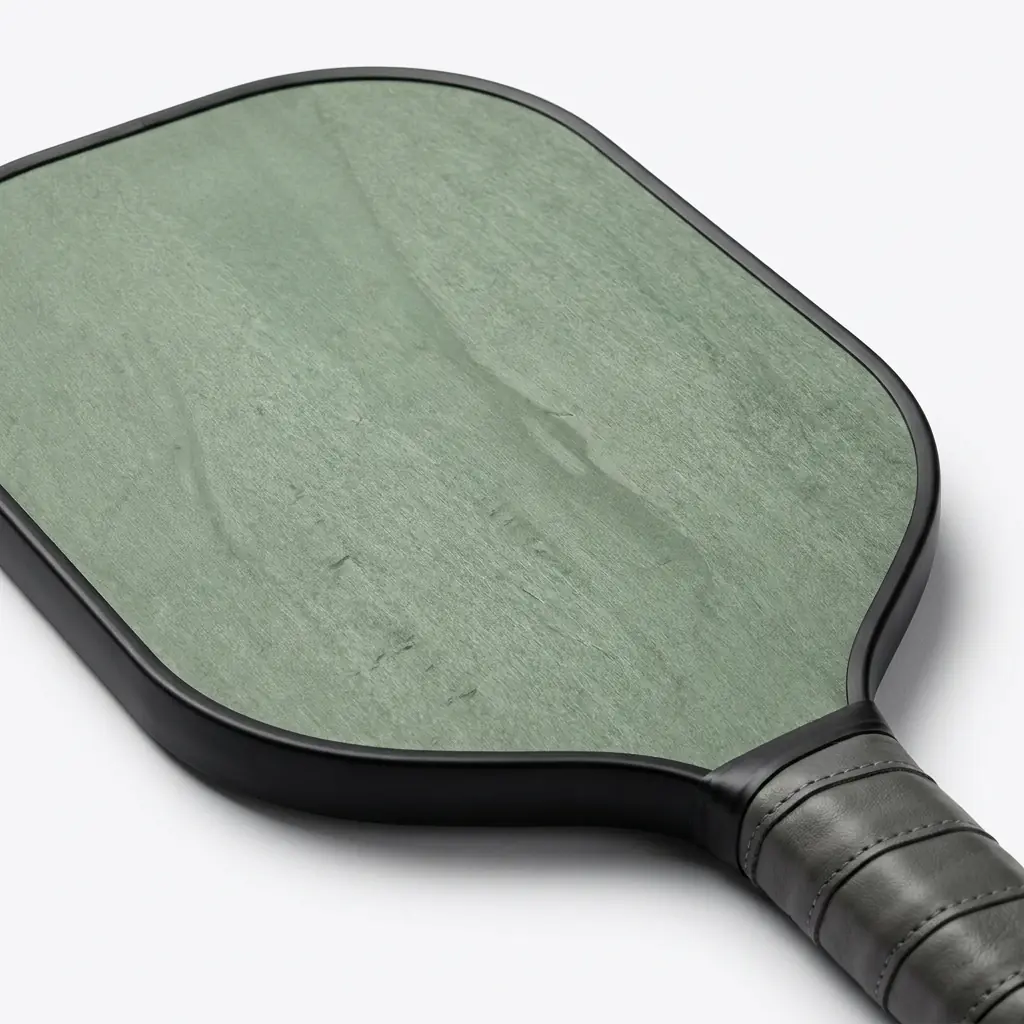 Pickleball paddle in a sage green finish